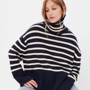 Gap Oversized Stripe Split Hem Sweater